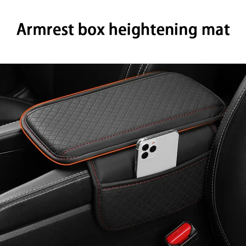 Universal Car Arm Rest Cushion PU Leather Breathable Center Console Box Cover Anti Scratch Armrest Box Protector Cover