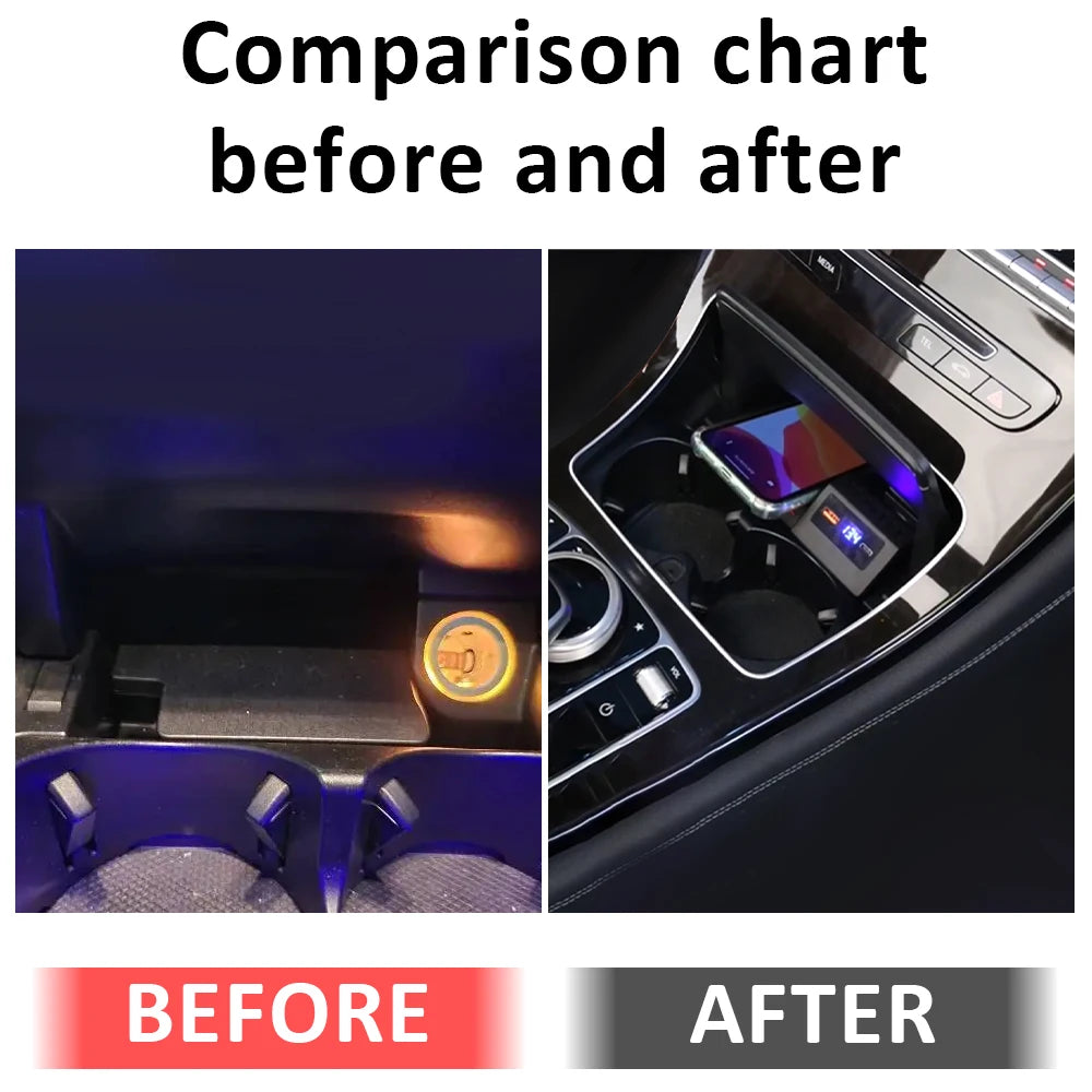 Car Wireless Charger For Mercedes Benz W205 X253 C43 C63 GL C43 Phone Holder TYPE-C Fast Charging Car Interior Tuning
