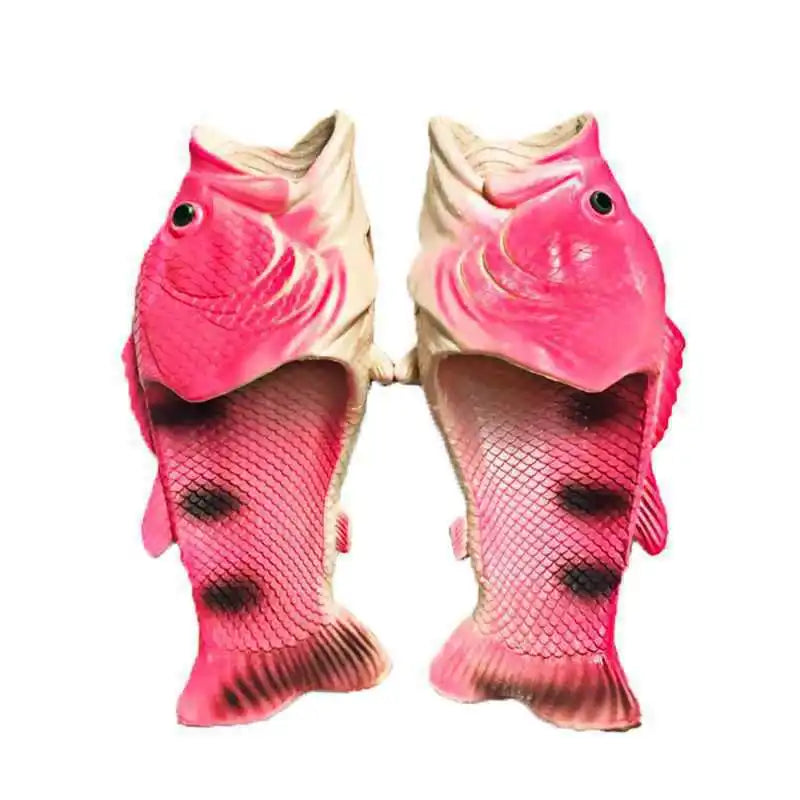 Funny Slippers Man Footwear Family Shoes Parent-child Sandals Plus Size 24-47 Summer Beach Shoes Boys Unisex Fish Slippers