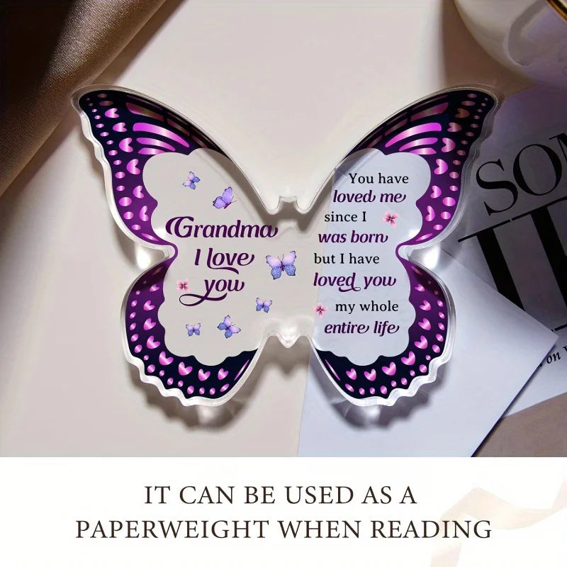 Grandma Nana Gift Idea: Butterfly-Shaped Acrylic Plaque