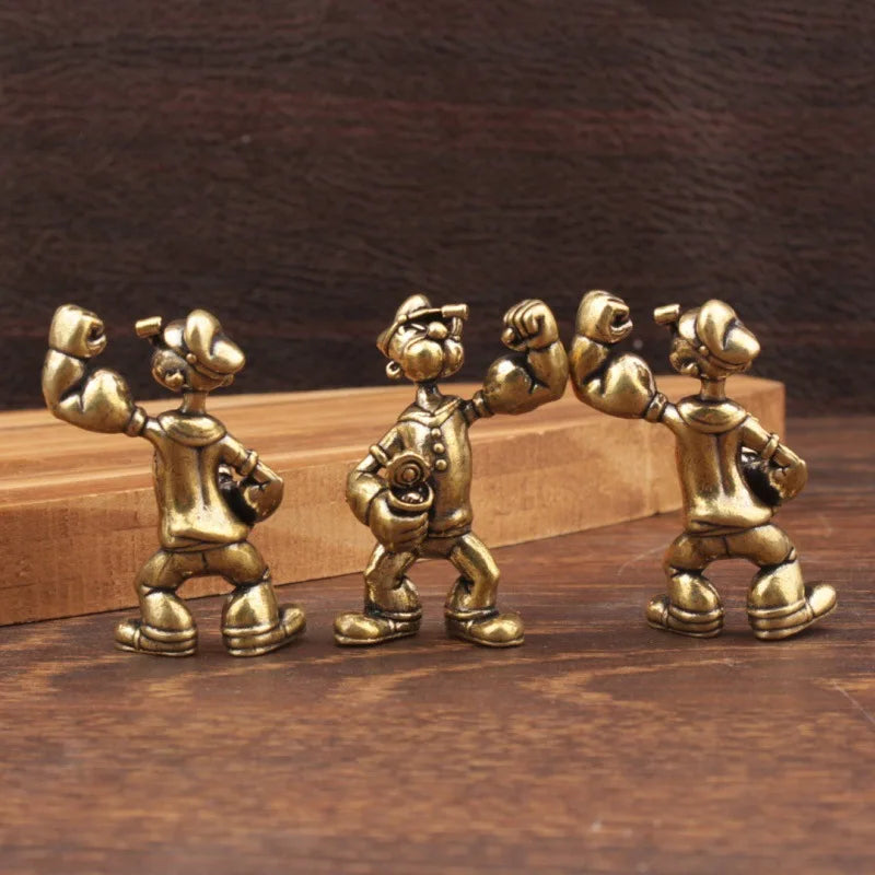 1/3 piece brass solid Popeye creative desk tea table art ornaments decoration car home desktop ornaments