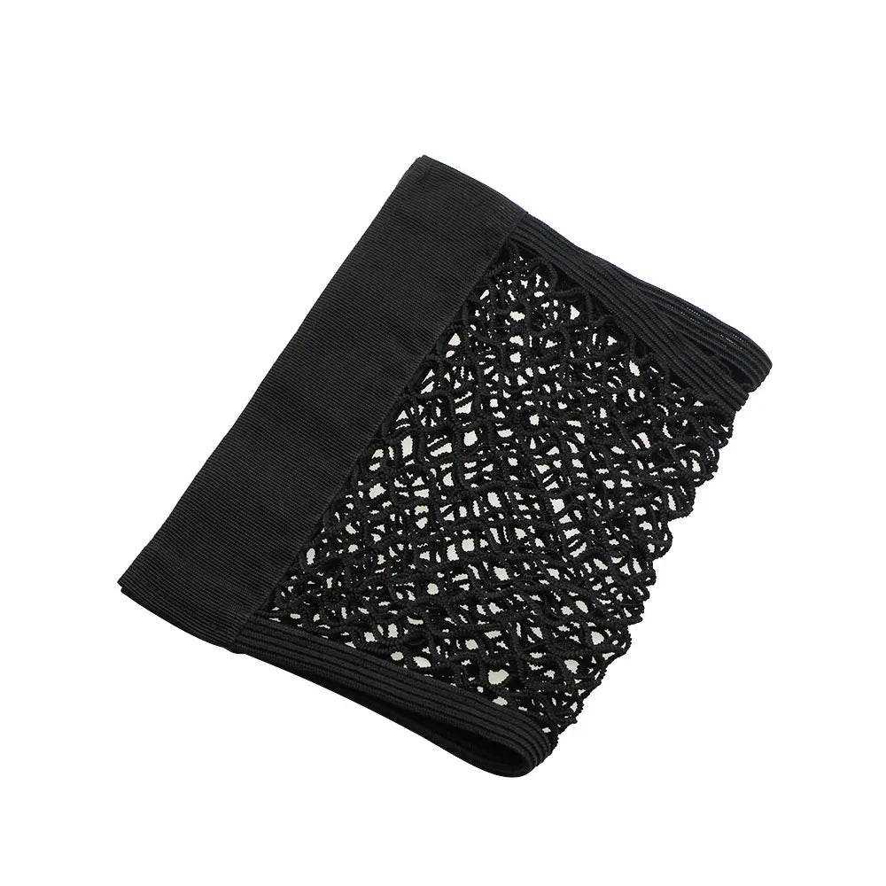 Car Universal Storage Bag Back Rear Mesh Trunk Seat Elastic String Net Magic Sticker Pocket Cage Auto Organizer Seat Back Bag