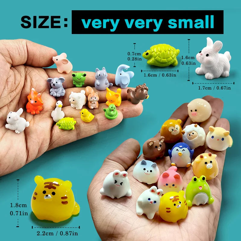 Christmas Easter Rabbit Pig Bear Sheep Frog Capybara Fox Cat Fish Bird Figurine Miniature Fairy Garden Decoration Accessories