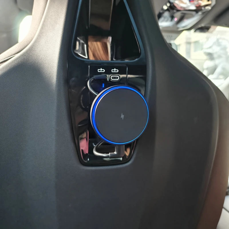 For BMW X7 X6 X5 X3 I5 I7 IX 2023 2024 2025 Car Wireless Charger Seat Pad Phone Magnetic LED Holder Stand Trim Accessories