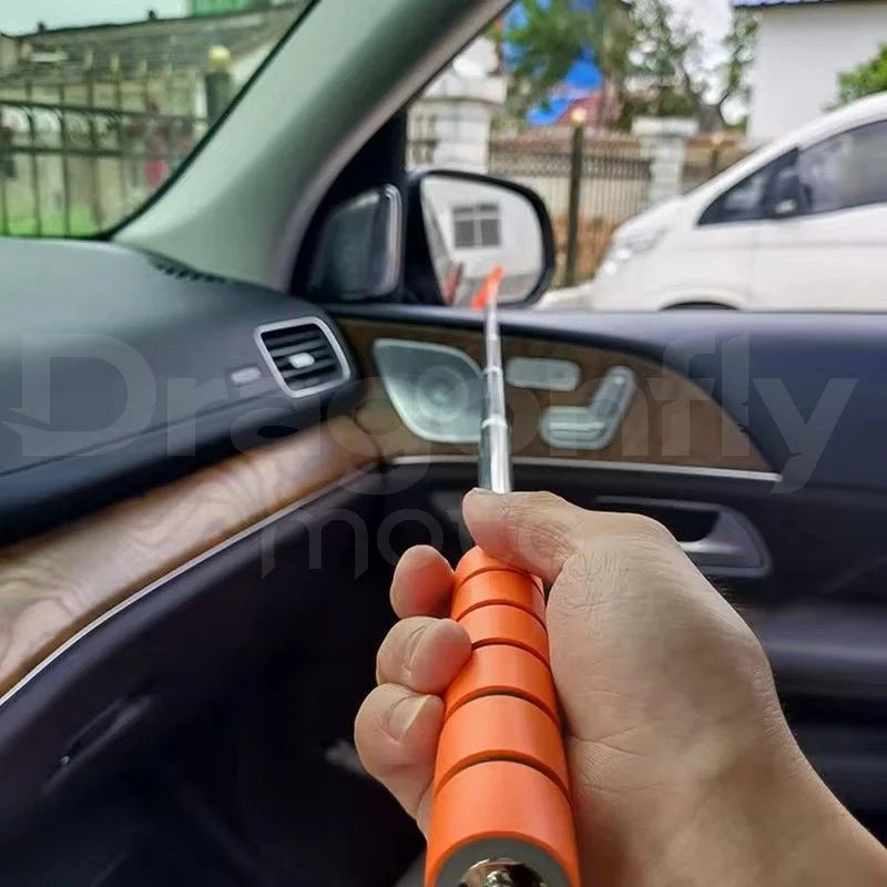 Car Rearview Mirror Wiper Stainless Steel Telescopic Retractable Layered Brush Head Auto Mirror Wash Cleaning Brush Wiper