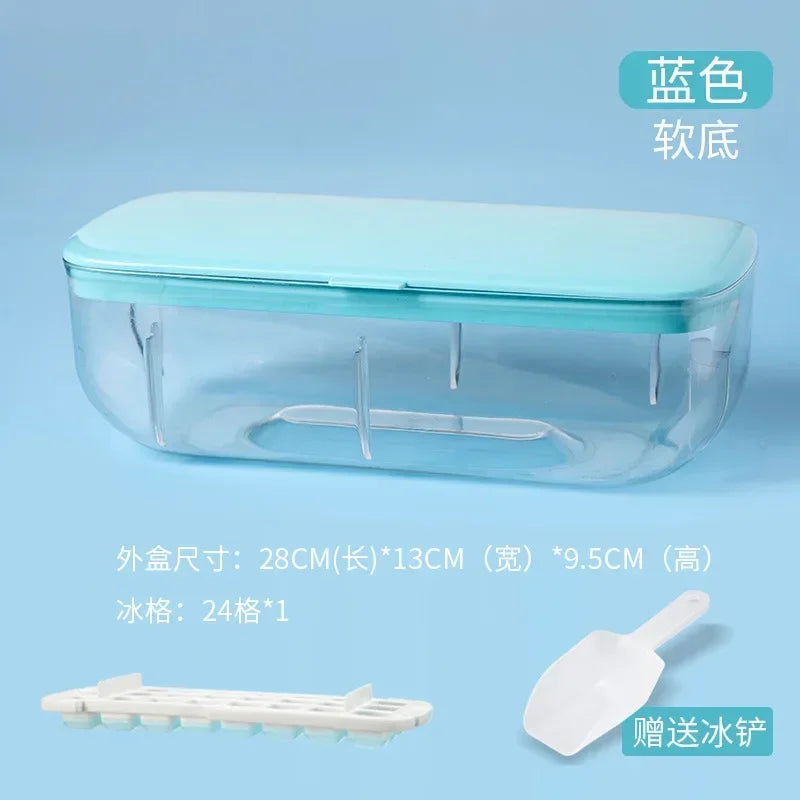 Pressing The Ice Cube Mold Food Grade Ice Making Mold Refrigerator Storage Ice Maker Ice Cube Box Ice Grid