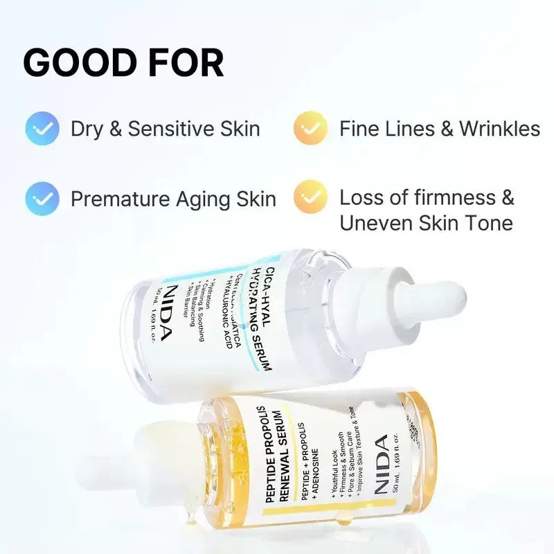 NIDA Propolis Peptide Renewal Facial Serum Ultimate Moisturizing Cream Retinol Probiotic Eye Cream Rejuvenating Firming Skincare