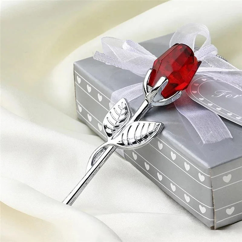 Crystal Glass Rose Figurine