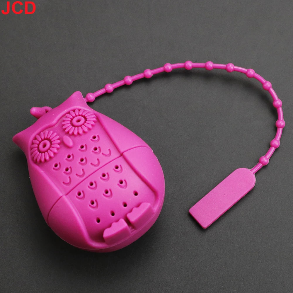Silicone Strawberry+Lemon Loose Cute Owl Tea Leaf Strainer Herbal Spice Infuser Filter Diffuser Tea bag tea maker tea infuser ﻿