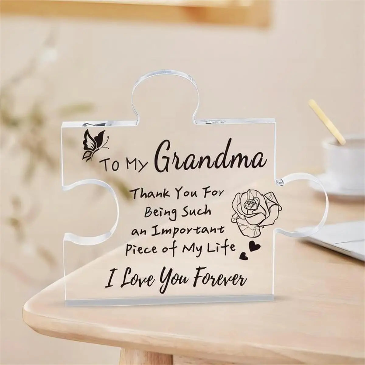 Grandma Gifts, carved acrylic puzzle shaped plaque, suitable for grandma's funny birthday and Christmas gift