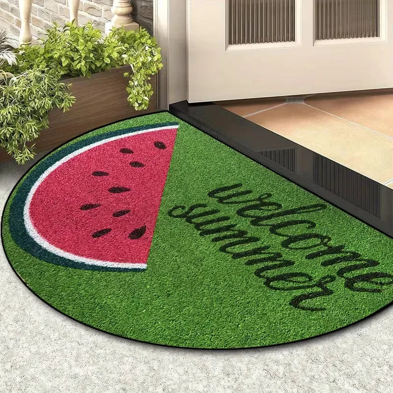 Lemon Patterned Rectangular Printed Floor Mat Suitable for Kitchen Corridors Bedrooms