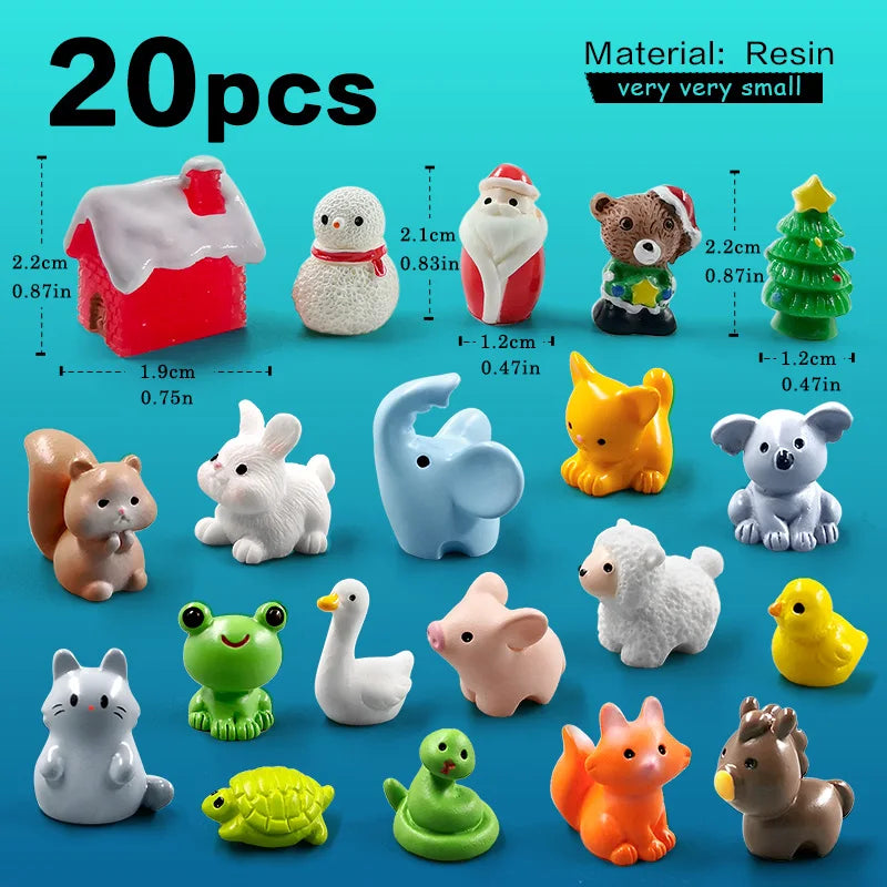 Christmas Easter Rabbit Pig Bear Sheep Frog Capybara Fox Cat Fish Bird Figurine Miniature Fairy Garden Decoration Accessories