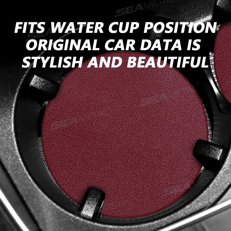 SEAMETAL Microfiber Leather Coaster Car Water Cup Coaster Anti-noise Water Cup Cushion For Office Home Vehicle Insulation Mats