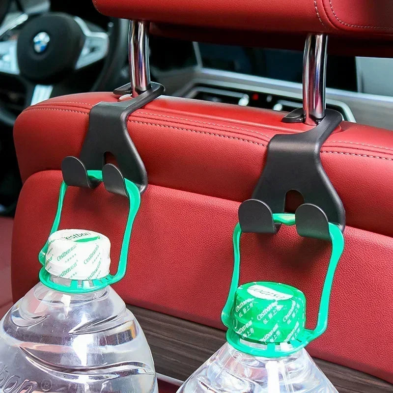 Upgraded 2 in 1 Vehicle Headrest Hooks Car Seat Hooks Durable Car Purse Holder Hanger Universal Car Hanger for Purses Bags Coats