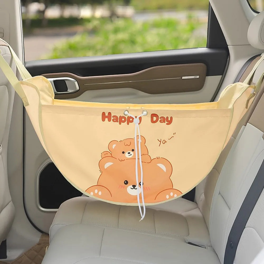 Multifunctional Car Storage Net Mesh Bag Portable Hanging Bag Large Capacity Cute Design Auto Trunk Organizer Car Storage