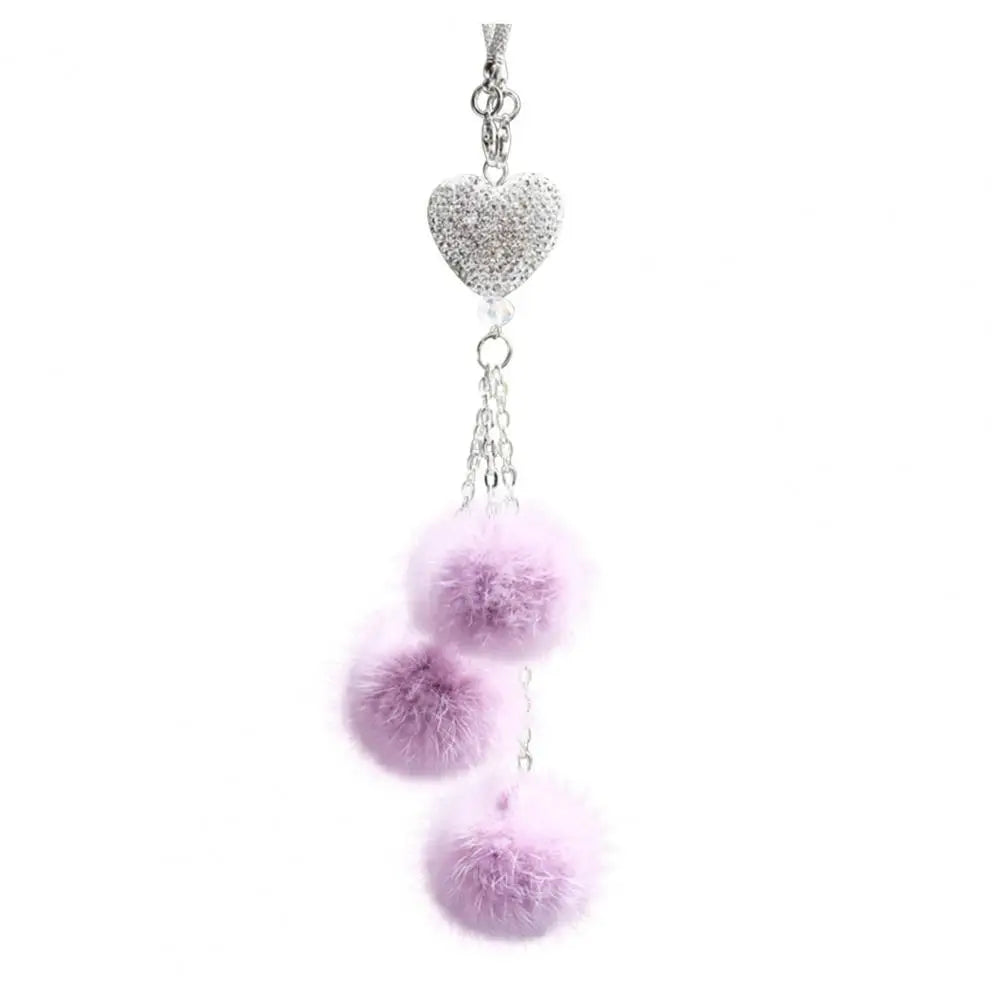 Fashion Diamond Car Accessorie Bling Hairball Pendant Auto Rearview Mirror Pendant Birthday Gift Auto Decoraction Ornaments