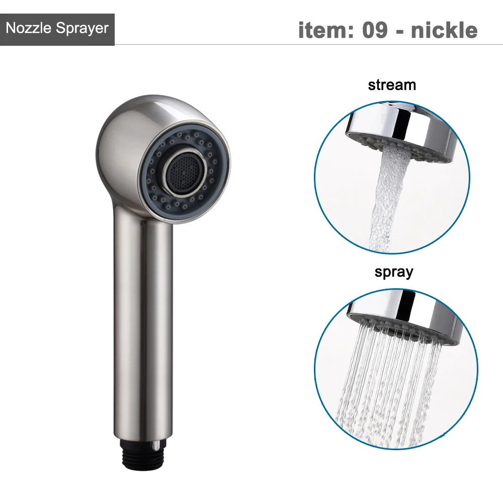 Kitchen Faucet Head Replacement Parts ABS Gold Black Nickle Chrome Tap Pull-out Shower Sprayer Nozzle Faucet Spouts Accessory