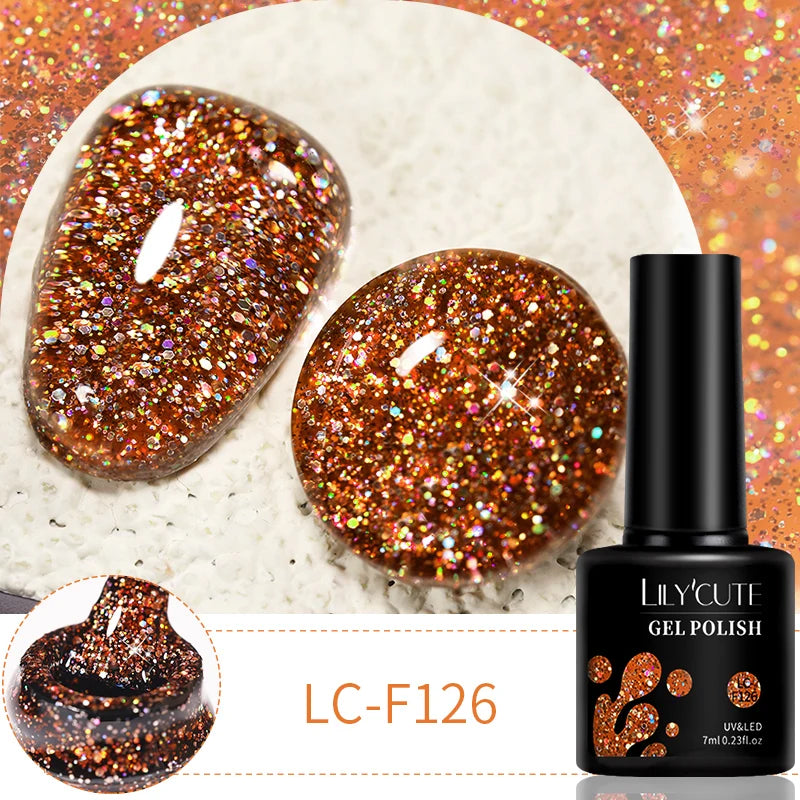 LILYCUTE 7ml 9D Cat Magnetic Gel Nail Polish Iridescent Magnet Semi