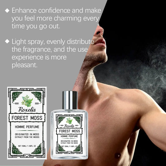 Roxelis 50ml Men's Body Fragrance Fresh Forest Woody Scent Elegant Mild Long Lasting Charming Gentle Fragrance