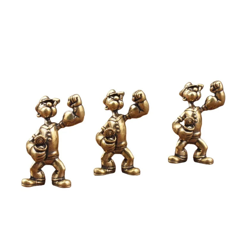1/3 piece brass solid Popeye creative desk tea table art ornaments decoration car home desktop ornaments