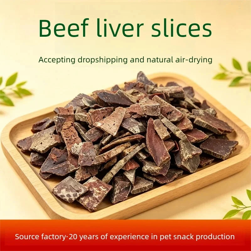 Pet snacks air-dried beef liver slices dog snacks training rewards snacks pet jerky