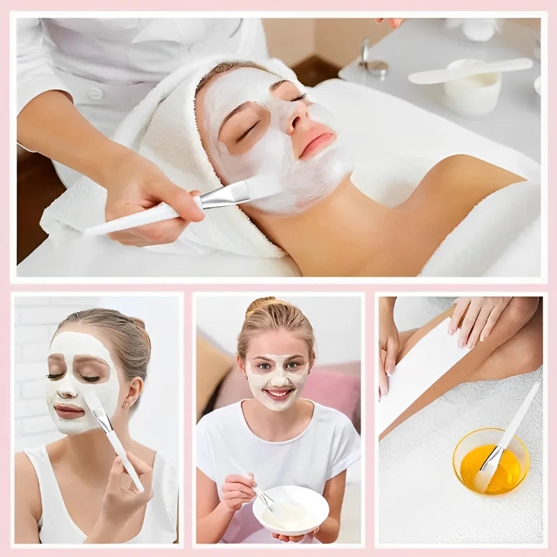 12pcs/set Facial Mask Brushes Soft bristle Transparent Crystal Rod Face Applicator Brush DIY Skincare Salon Spa Makeup Tools