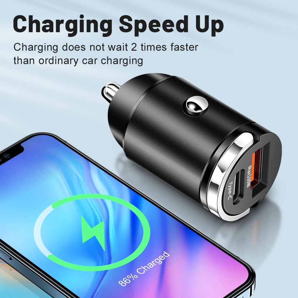 100W USB Car Charger Quick Charge Type C Car Phone Adapter For iPhone Samsung Xiaomi Huawei USB C Fast Charging Charger In Car