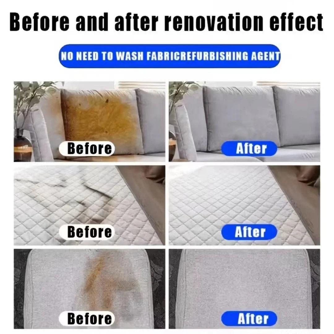 QIFENGHE 100ml Multi-Purpose Dry Cleaning Spray, Waterless Fabric Stain Remover for Sofa, Carpet & Upholstery, No-Rinse Spot Cle