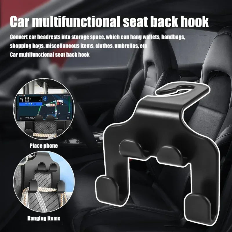 1/2Pcs Universal Car Backseat Multifunction Phone Holder with Hook for Rear Seat Storage Mount Auto Organizer Accessories
