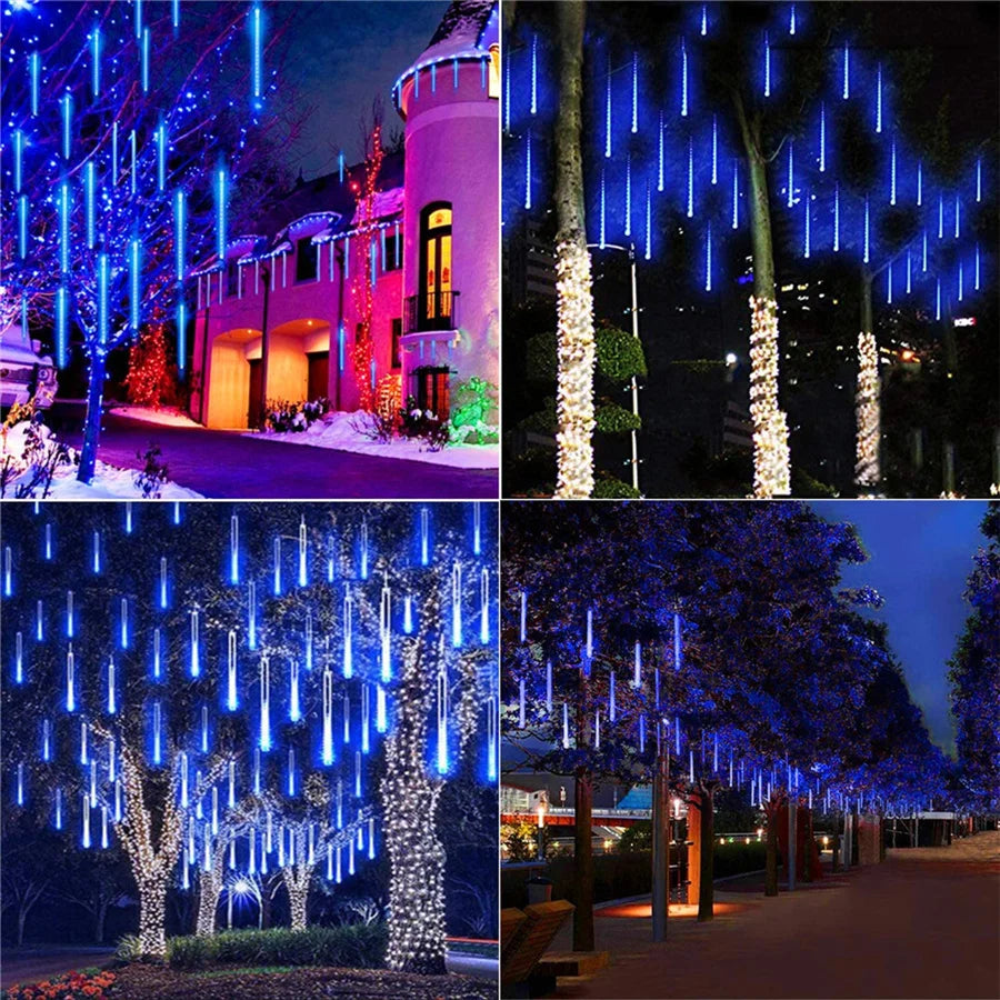 50CM Christmas Garland Fairy Lights Waterproof Led Meteor Shower Garden String Light for Home Party Wedding Indoor Outdoor Decor