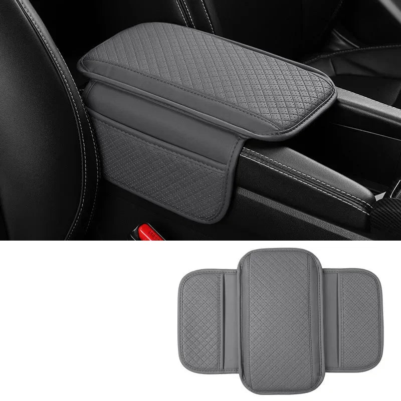 Universal Car Arm Rest Cushion PU Leather Breathable Center Console Box Cover Anti Scratch Armrest Box Protector Cover