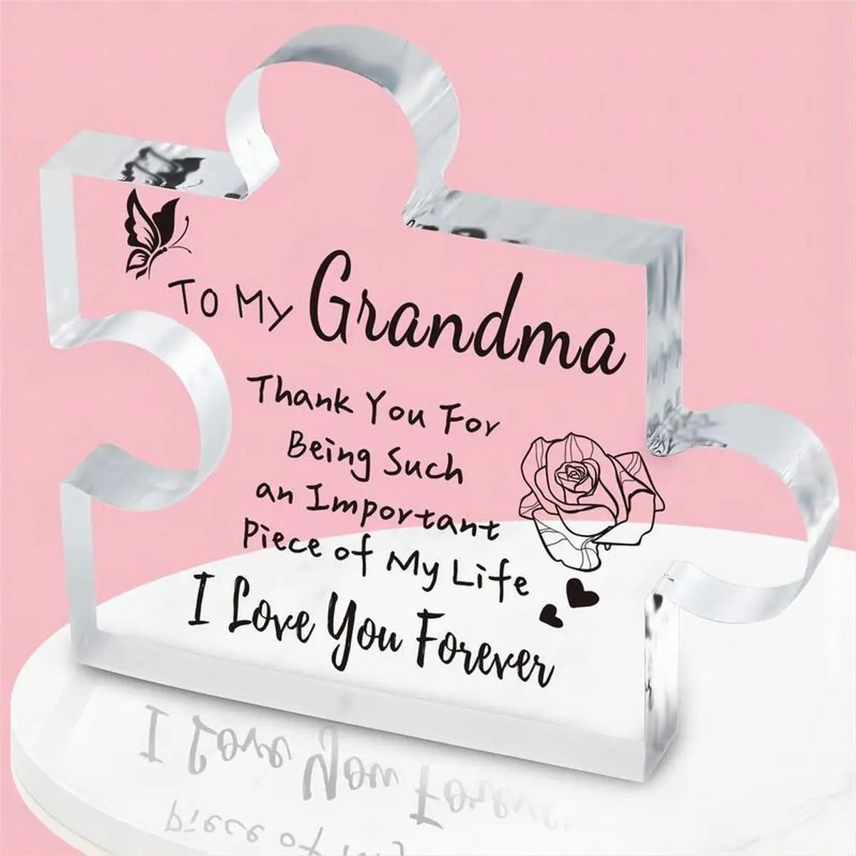Grandma Gifts, carved acrylic puzzle shaped plaque, suitable for grandma's funny birthday and Christmas gift
