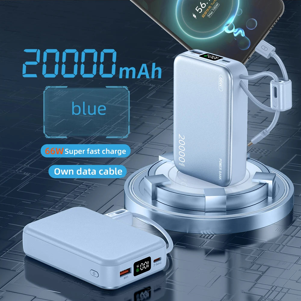 CCC China standard 66W Power Banks Fast Charger Powerbank 20000mAh for iPhone 16/15/14/13 Xiaomi Huawei Samsung External Battery