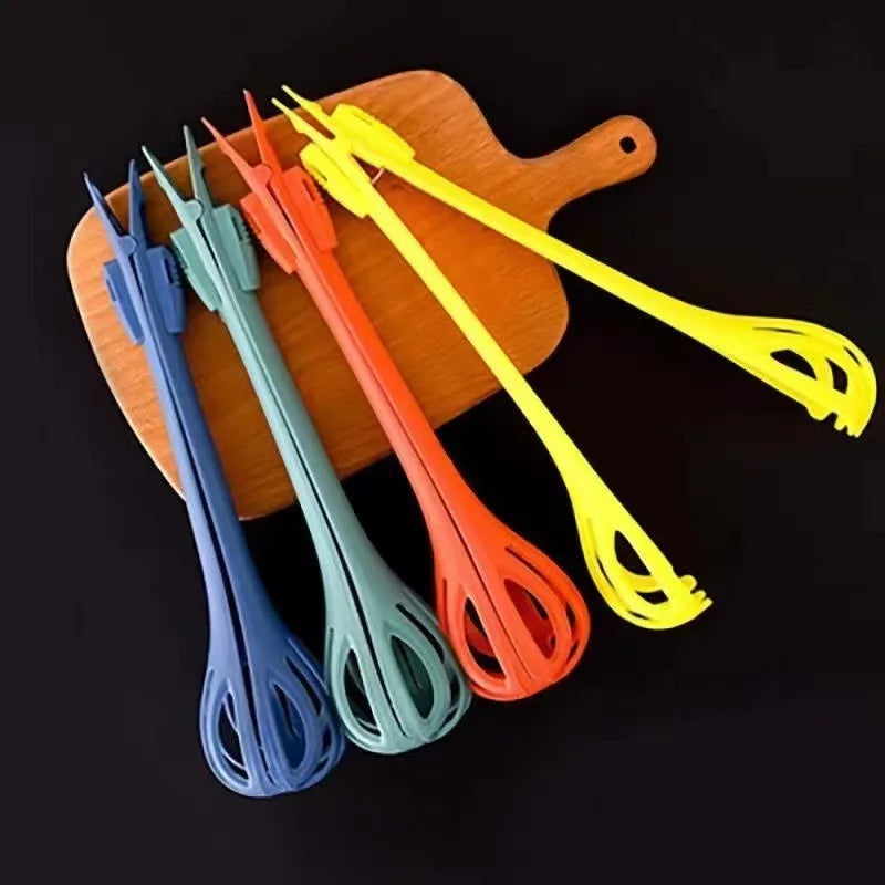 3 in 1 Multifunctional Egg Beater Whisk, Manual Baking Tool with Food Clip and Noodle Clip