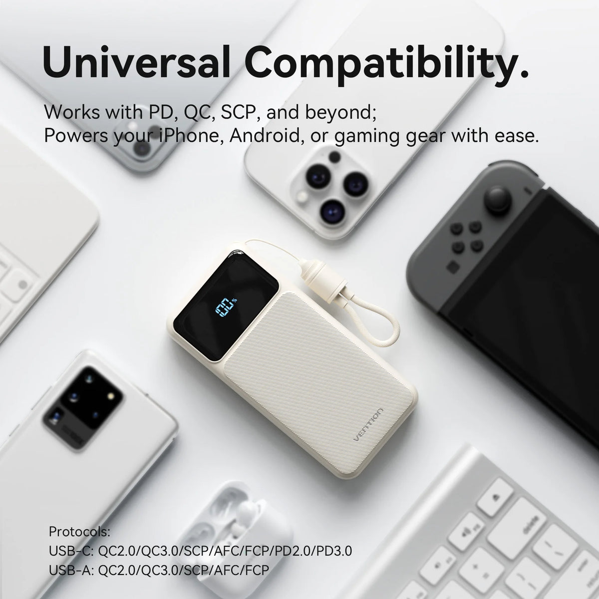 Vention CCC 22.5W 10000mAh Power Bank Portable Fast Charger for Xiaomi iPhone Samsung Spare Battery 3C Certified Powerbank