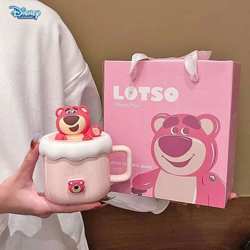 Disney cute Winnie the Pooh Mug Ceramic Mug Gift Strawberry Bear Couple Mug Office Coffee Drinking Girl Birthday Gift Gift