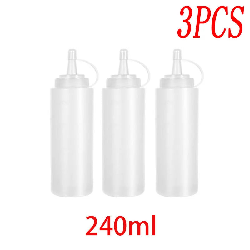 Large Squeeze Condiment Bottles with Nozzles Ketchup BBQ Sauces Olive Oil Bottle Dispenser Squeeze Sauce Bottle Kitchen Gadget