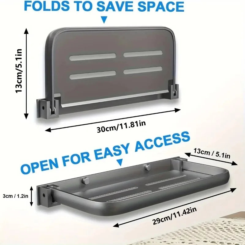 Aluminum RV Drop-down Foldable Shelves Wall Storage for Campers Space Saving Organizer for Recreational Vehicles