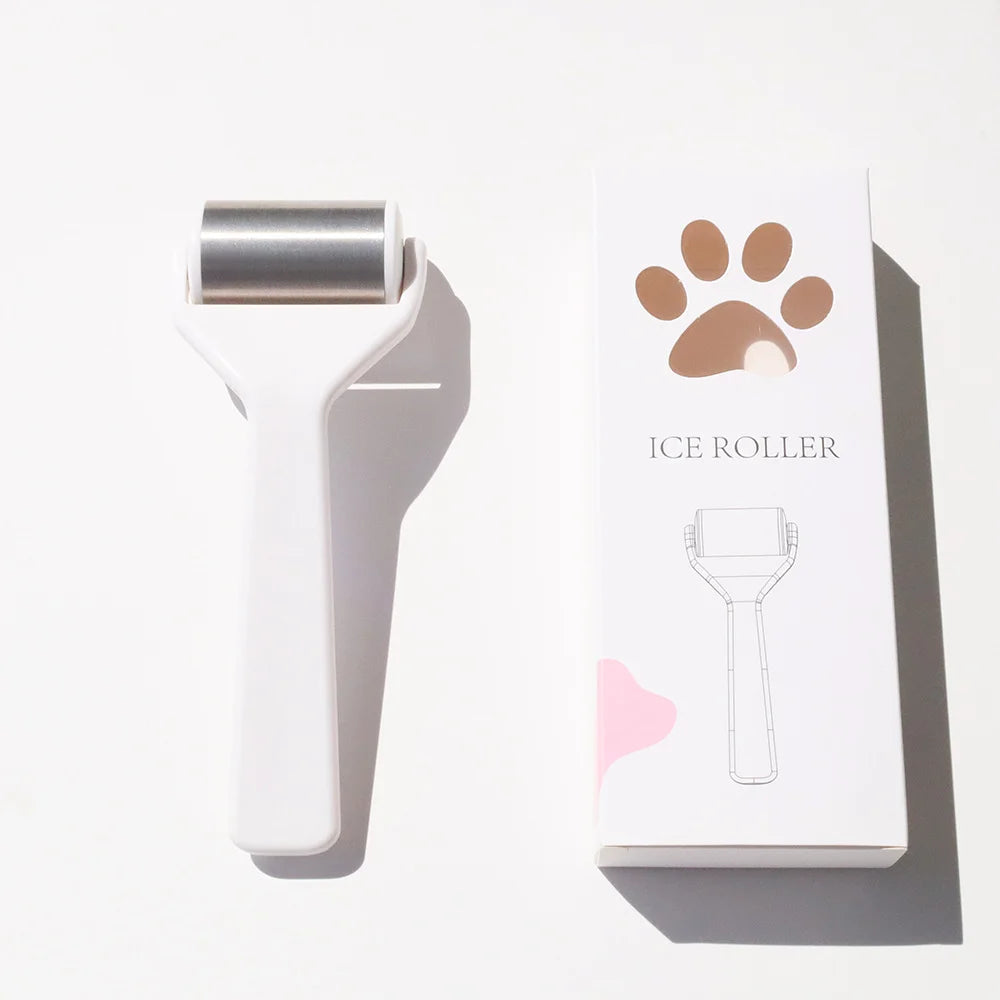 Ice Face Roller 304 Stainless Steel Facial Massager Cooling Roller for Face Eyes Depuffing Puffiness Relief Skin Tightening