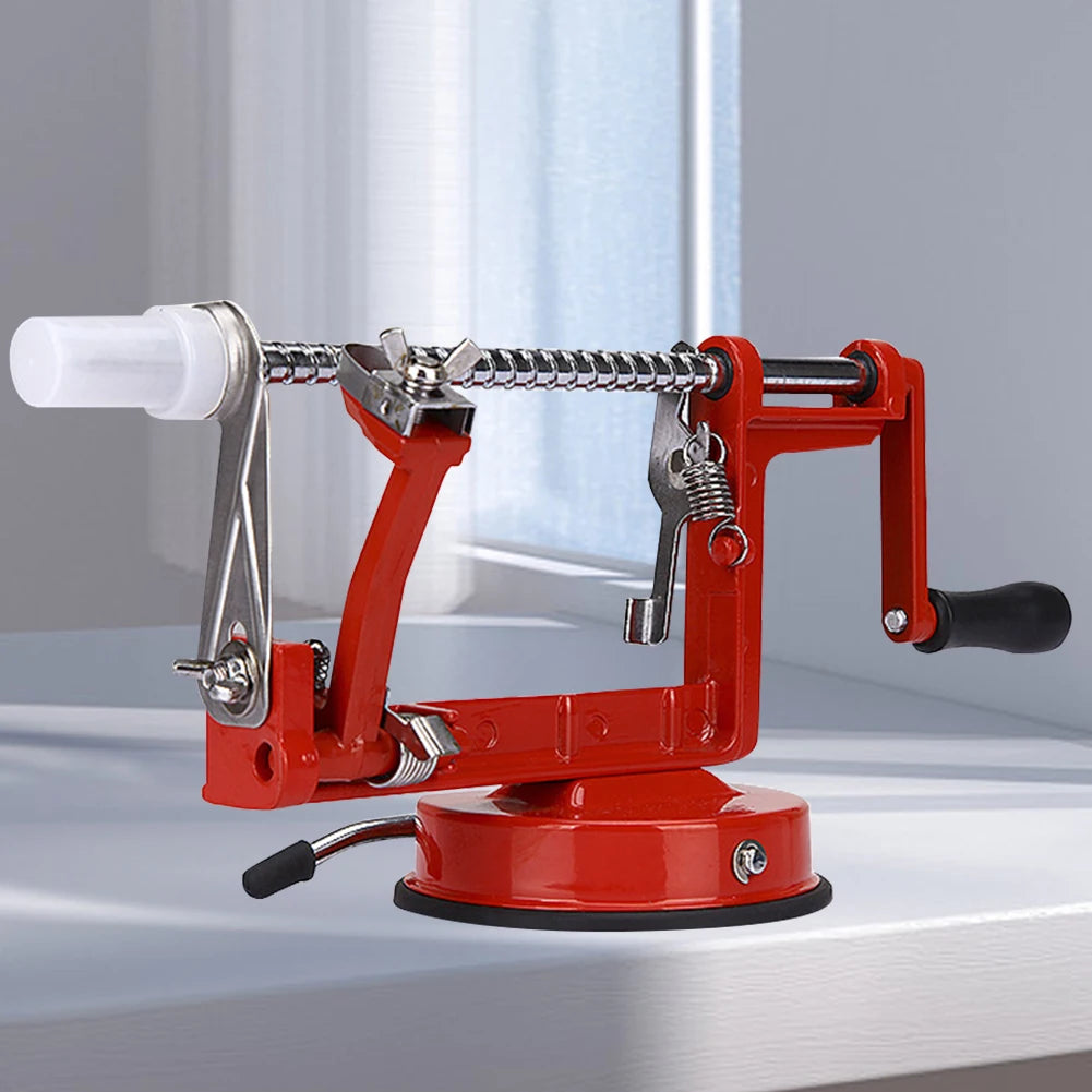 3 in 1 Fruit Peeler Slicing Machine Hand-cranked Stainless Steel Apple Peeler Kitchen Apple Slicer Corer Cutter with Metal Base