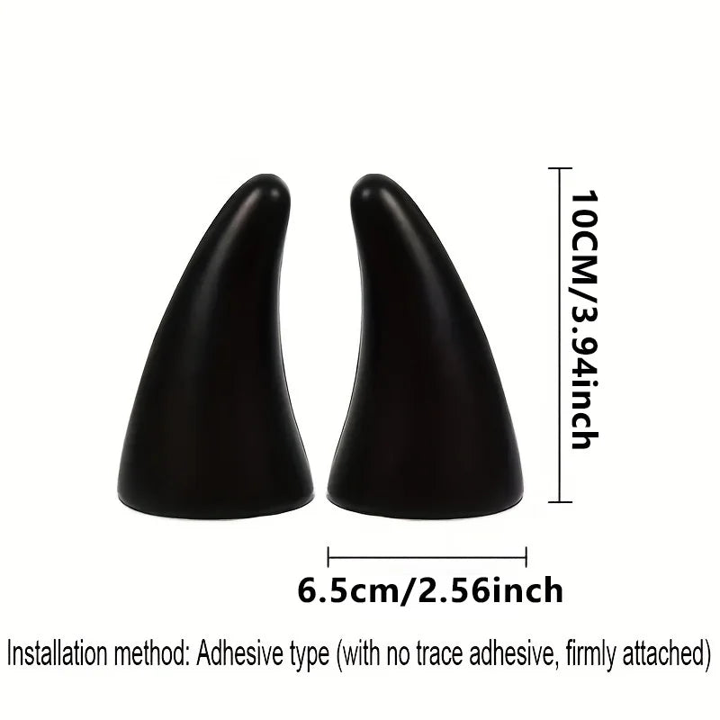Self-Adhesive Car Elasticity 3D Devil Horns Sticker Bumper Decor Anti Collision Big Devil Horns for Motorcycle Bike Ski Helmets