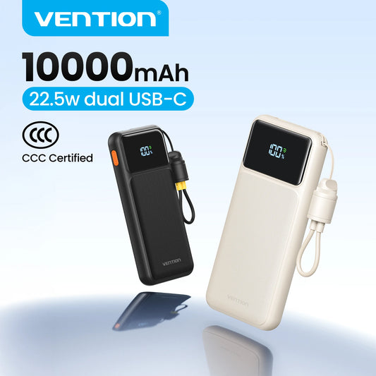 Vention CCC 22.5W 10000mAh Power Bank Portable Fast Charger for Xiaomi iPhone Samsung Spare Battery 3C Certified Powerbank