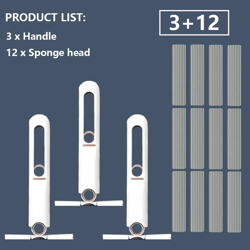 4/24Pcs Mini Squeeze Mop Mini Mop Desk Kitchen Car Clean Tools Mops with Self-squeezing Folding Home Cleaning Floor Washing Mops