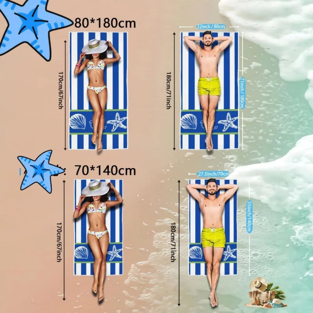 Cute Summer Towel, Quick Dry Absorbent Microfiber Beach Towel, Great for Beach & Pool Days Beach Towel Towels Bathroom