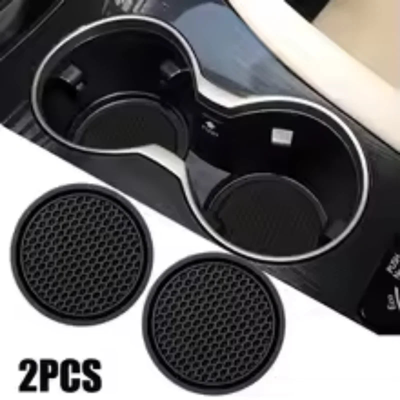 2pcs Car Auto Cup Holder Anti Slip Insert Coasters Pads Interior Accessories Universal Fits Perfectly For Most Cups
