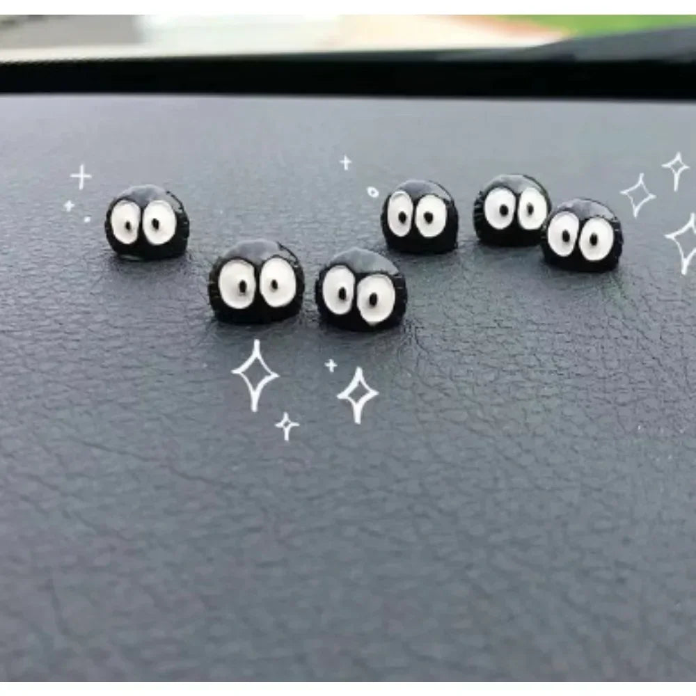 Automotive Black Coal Car Decoration Funny Center Console Dashboard Decors Self Adhesive Soot Sprites Ornament