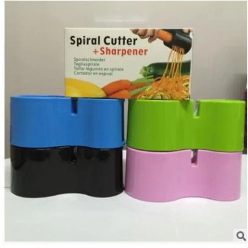 Double-head Spiral Slicer Grater Zucchini Noodle Pasta Spaghetti Maker Vegetable Cutter Peeler with Knife Sharpener Grindstone