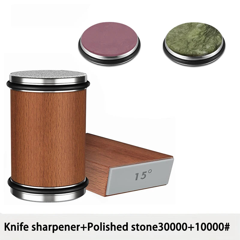 Rolling Knife Sharpener For Straight Edge Knife Sharpener Kit With 15/20° Degree Magnetic Angle For Kitchen Knives Whetstone Set