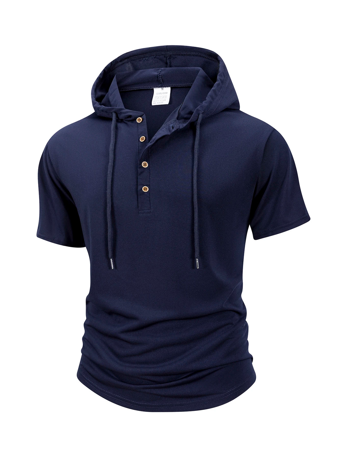 Summer Men's Casual Hooded T-shirt Loose Solid Color Lightweight Short Sleeved Male Outdoor Sports Hoodies Tee Tops