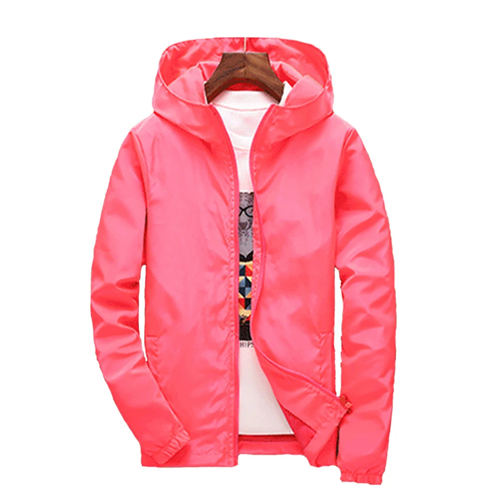 2025 Spring and Autumn New Youth Men's Fashion Casual Zipper Jacket Student Korean Edition Thin Top Solid Color Hooded Jacket